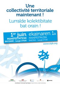 Manifestazioa ekainaren 1ean Baionan Lurralde Kolektibitatea exijitzeko