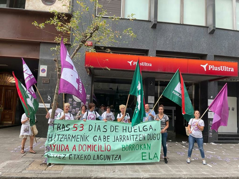 Mobilizazioen azken eguna Bizkaiko Etxez Etxeko laguntza zerbitzuan, ELAk deitutako 53 greba egunei segida emateko