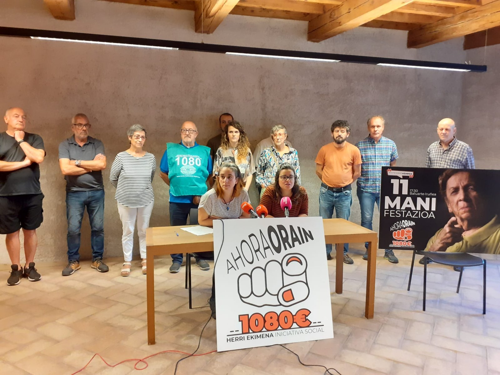 Nafarroako aurrekontuak gutxieneko pentsioak 1.080 euroraino osatzeko manifestazioa deitu dute