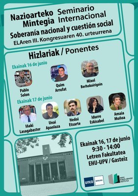Nazioarteko Mintegia: Burujabetza nazionala eta auzi soziala