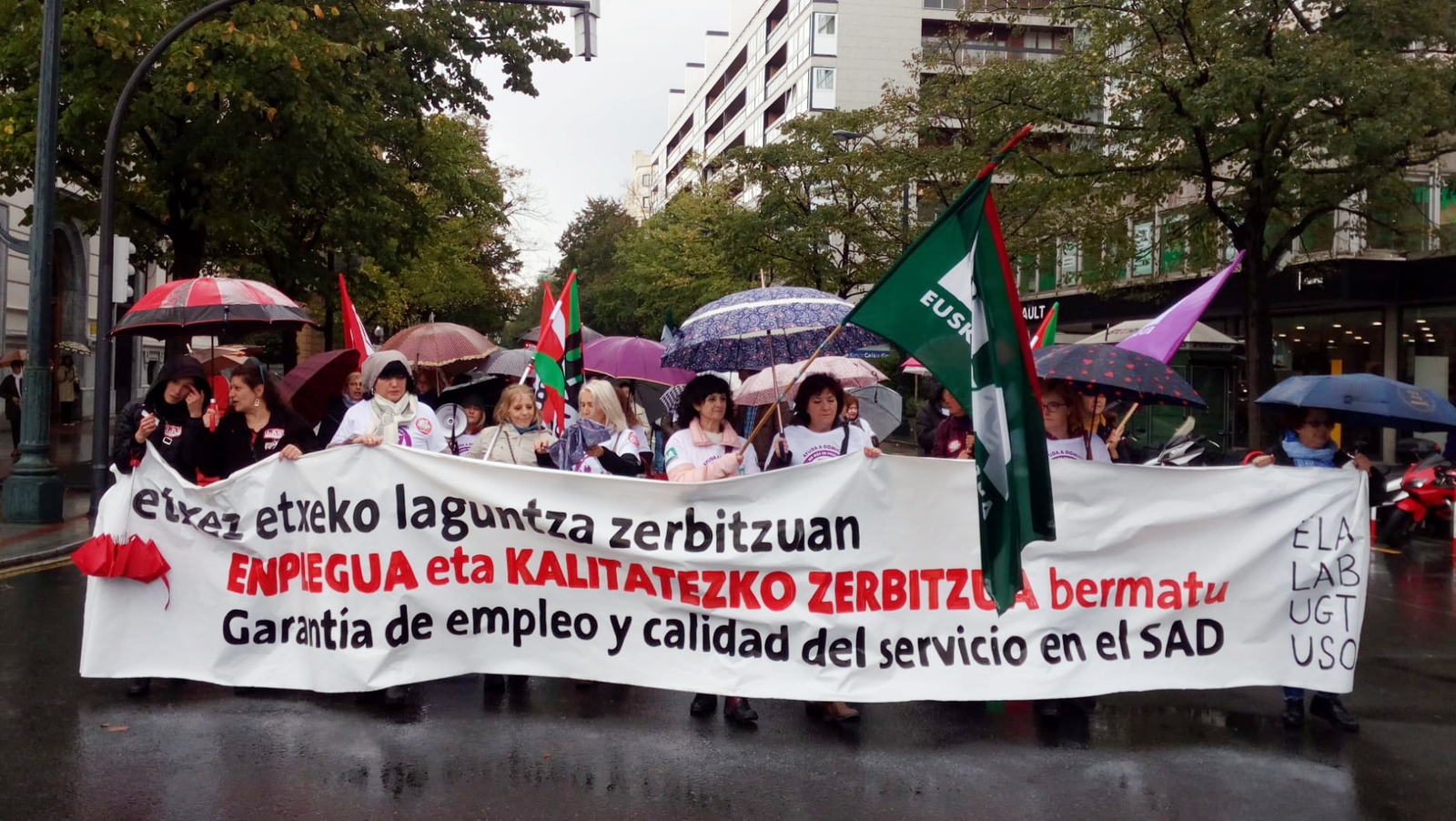 Parte hartze handia Bizkaiko Etxez Etxeko Laguntzaren arloko greba-egunean Parte hartze handia Bizkaiko Etxez Etxeko Laguntzaren arloko greba-egunean