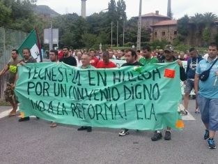 Petronorreko langileek manifestazioa egin dute Muskizen