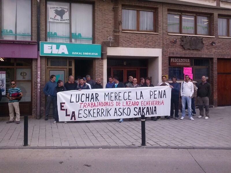 Sei hilabeteko borrokaren ondoren akordioa Lazaro Echeverria lantegian