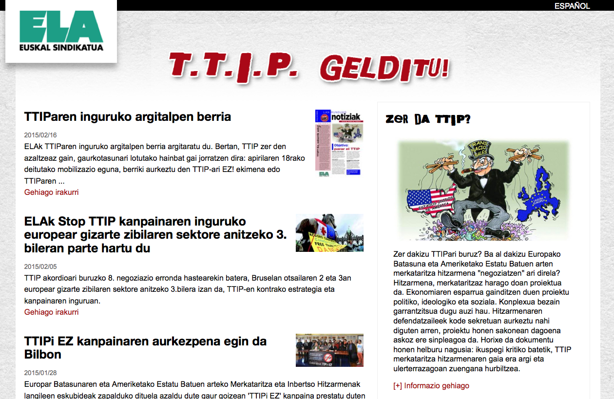 TTIParen aurka borrokatzeko bloga