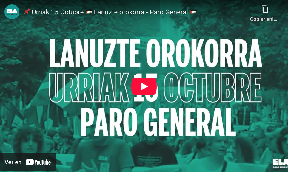 Urriak 15, lanuzte orokorra!
