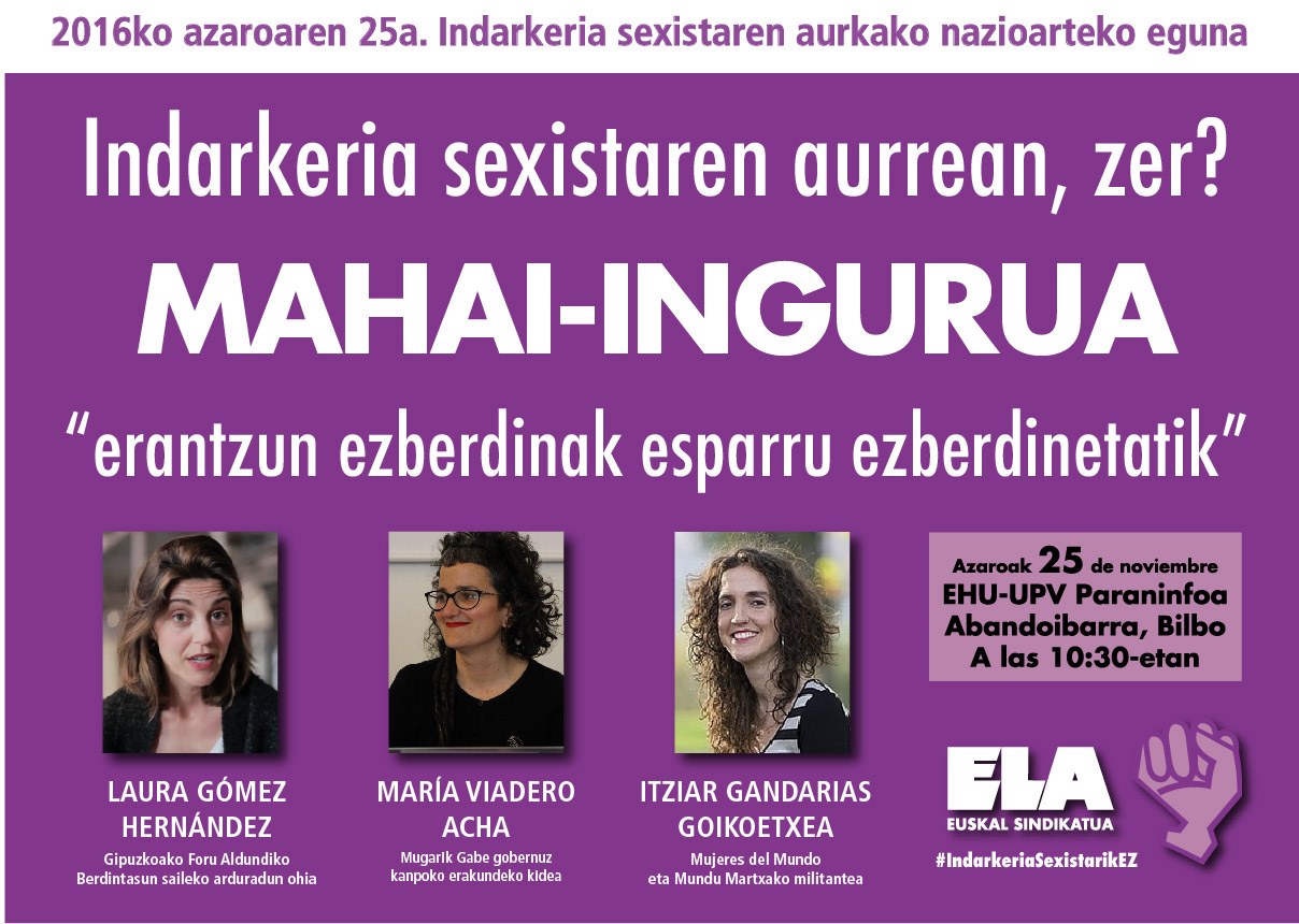 'Zer egin indarkeria sexistaren aurrean?'