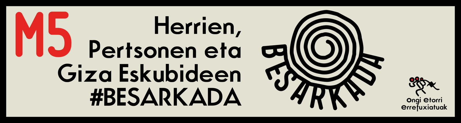 M5 herrien, pertsonen eta giza eskubideen besarkada Durangon