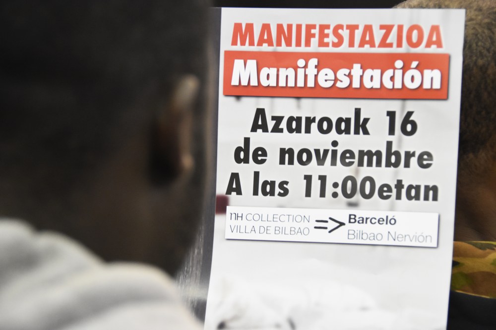 A16an Bilboko NH eta Barceló-Nervión hoteletako langileen manifestazioa