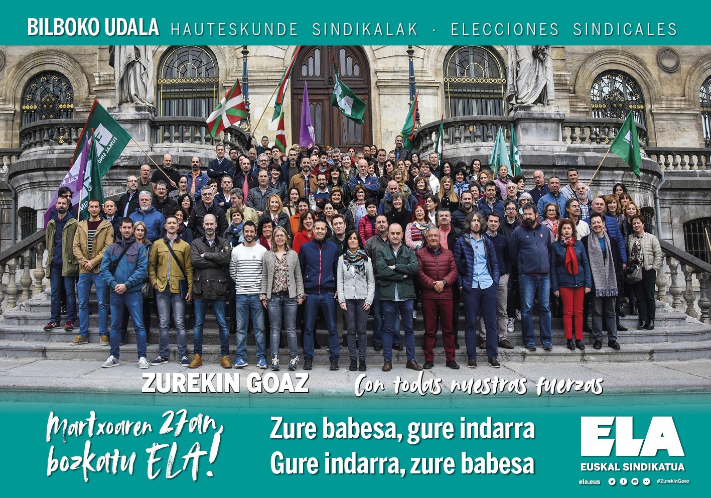 Egungo gehiengo osoa berritzea eta handitzea helburu Bilboko Udalean #ZurekinGoaz