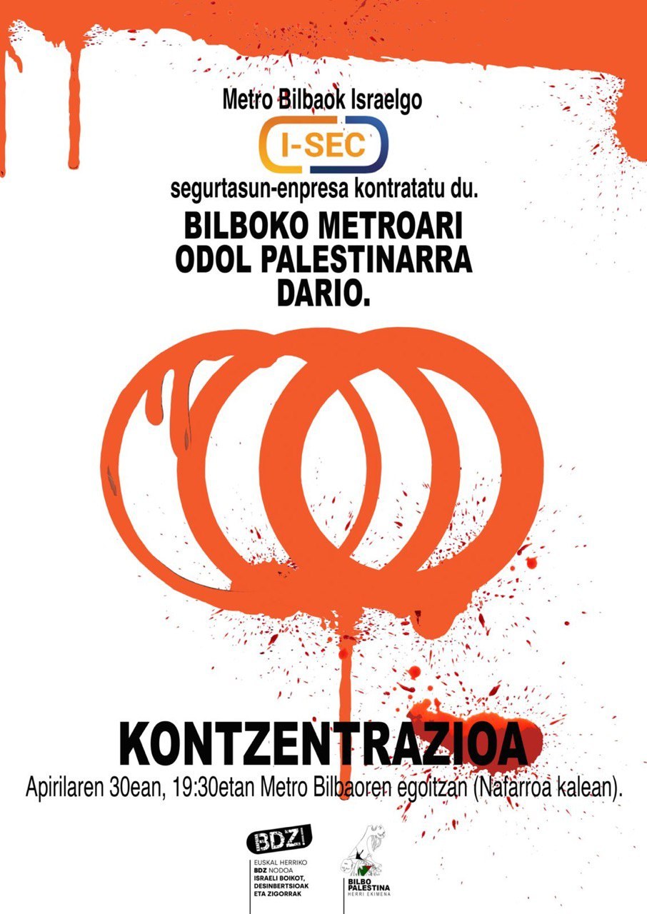 Metro Bilbaoren aurkako protesta, Israelgo segurtasun enpresa bat kontratatzeagatik