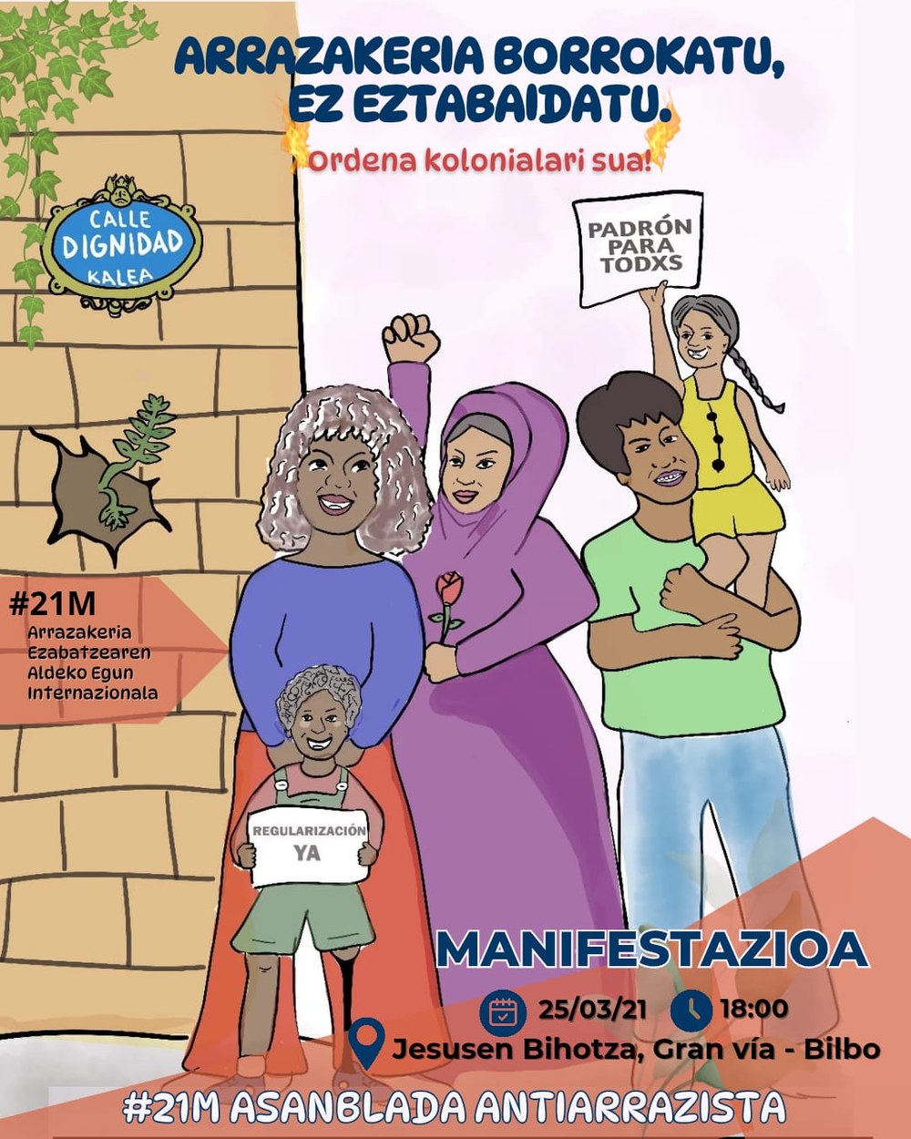 ELAk bat egingo du martxoaren 21erako Bilbon deitutako manifestazio antiarrazistarekin