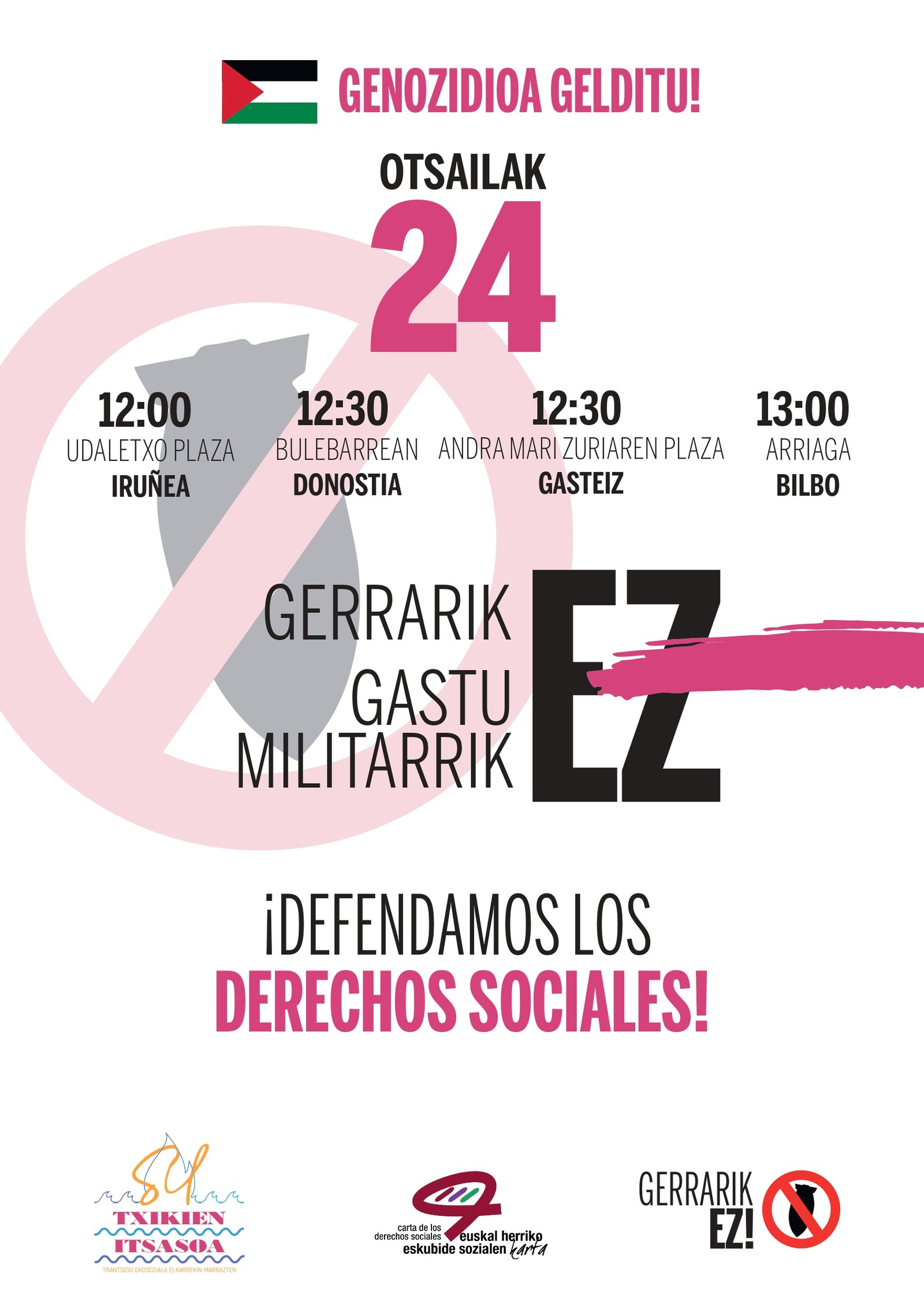 Gerren eta gastu militarraren aurkako eta eskubide sozialen aldeko elkarretaratzea