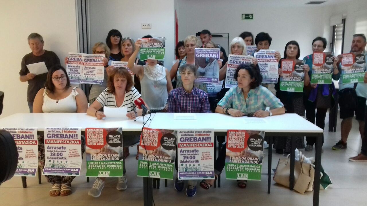 Arrasateko etxez etxeko langileek manifestazioa egingo dute urriaren 3an Arrasateko etxez etxeko langileek manifestazioa egingo dute urriaren 3an