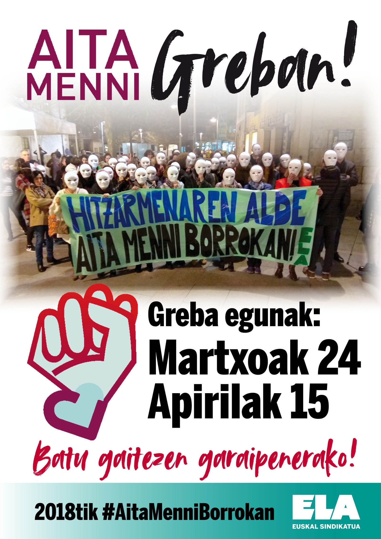 Martxoaren 24an greba egun berria Aita Mennin Martxoaren 24an greba egun berria Aita Mennin