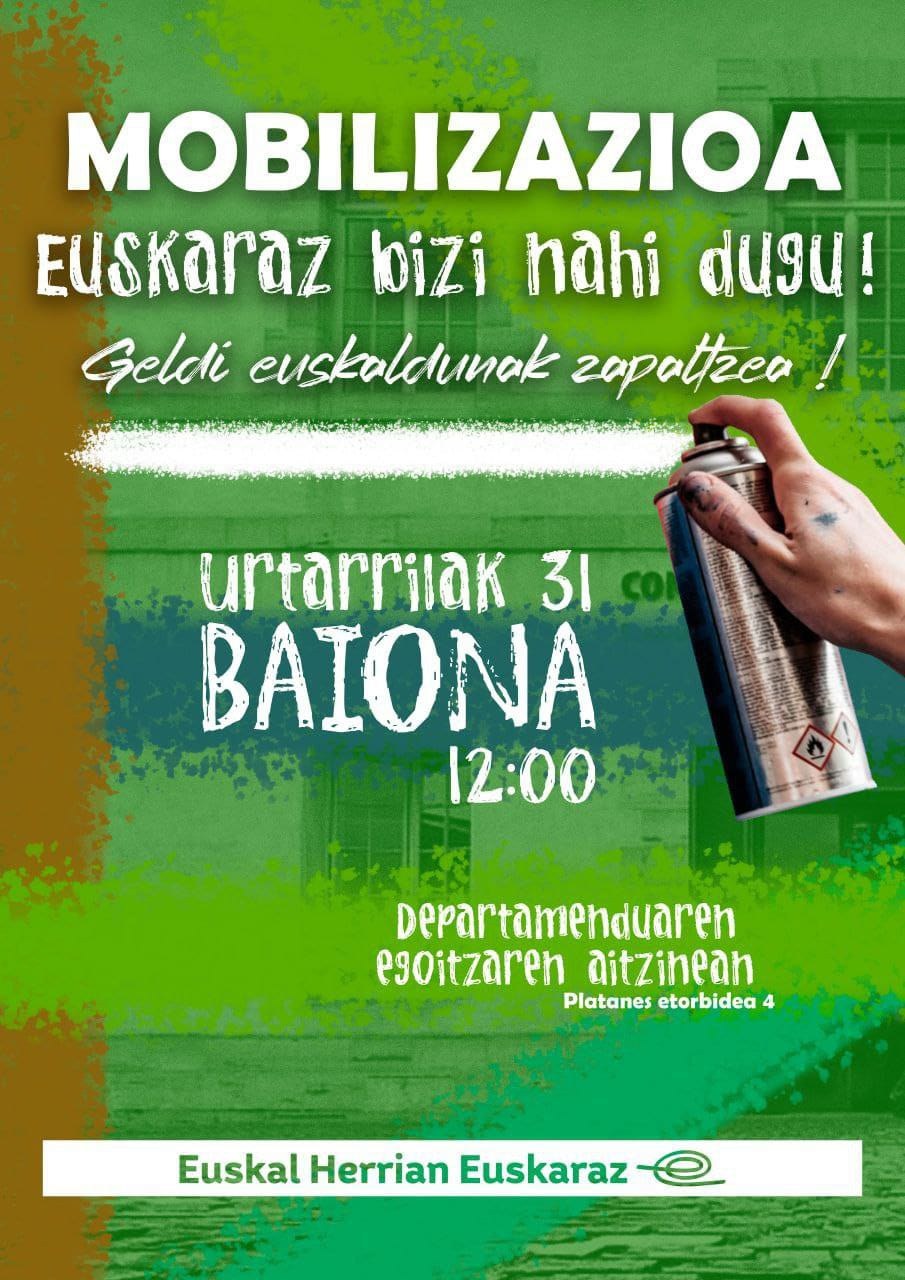 ELAk dei egiten du Euskal Herrian Euskarazek larunbatean deitu duen manifestazioan parte hartzera