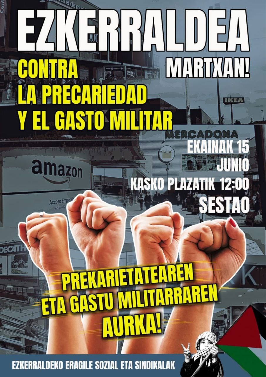 ELAk bat egingo du murrizketa eta gastu militarraren aurka ekainaren 15ean Sestaon egingo den manifestazioarekin
