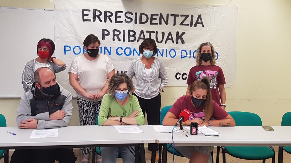 Arabako egoitzetako langileek hitzarmen probintzial bat eskatu dute, prekarietatearekin amaitzeko