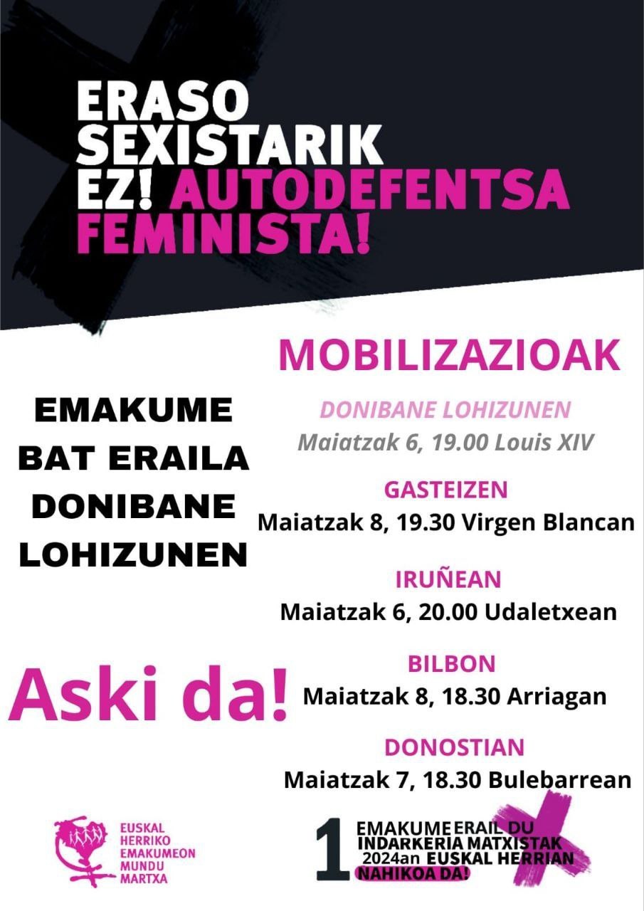 ELAk bat egiten du 2024ko lehenengo erailketa matxista salatzeko deialdiekin