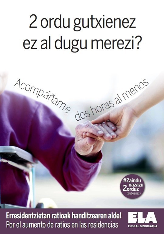Arlo soziosanitarioko langileen babeserako neurri guztiak bermatzea eskatu du ELAk