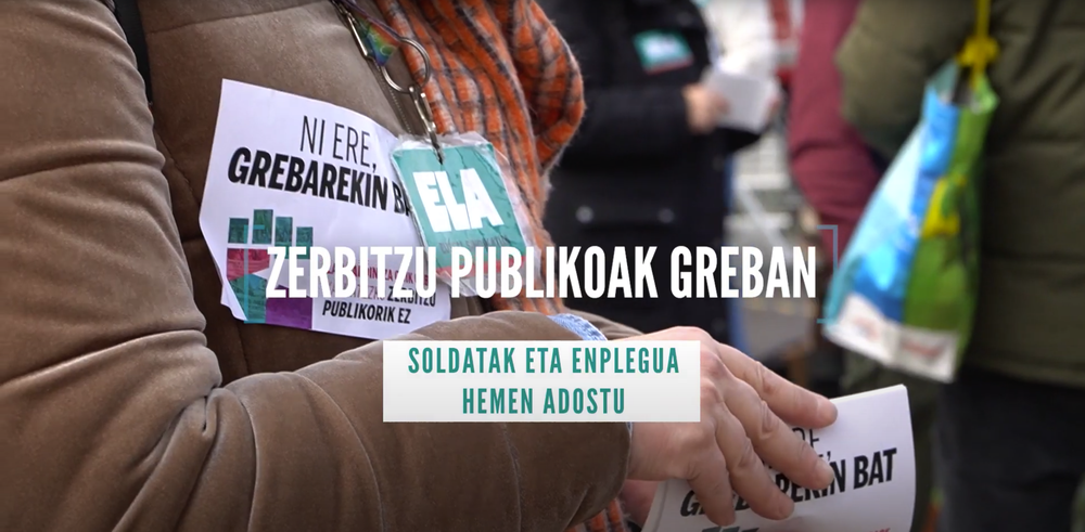 BIDEOA| Lan baldintza onik gabe, kalitatezko zerbitzu publikorik ez