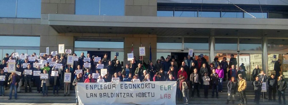 ELA eta LABek deitutako EAEko administrazio orokorreko 3 orduko lanuzteak jarraipen zabala izan du