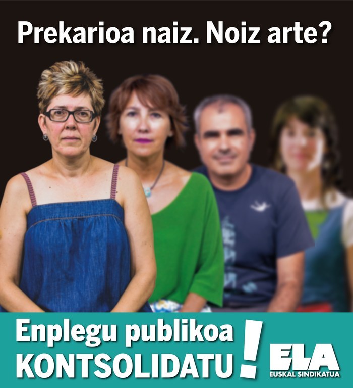 ELA mobilizazio egutegi bat lantzen ari da gainerako sindikatuekin euskal sektore publikoko 50.000 enplegu kontsolidatzeko ELA mobilizazio egutegi bat lantzen ari da gainerako sindikatuekin euskal sektore publikoko 50.000 enplegu kontsolidatzeko