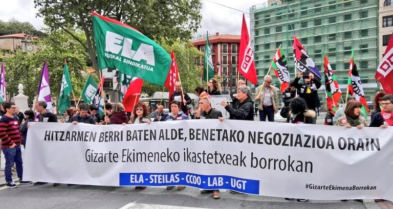 ELA, STEILAS, CCOO eta LABek datorren ikasturtean mobilizazioak indartuko dituzte Gizarte Ekimeneko ikastetxeetan