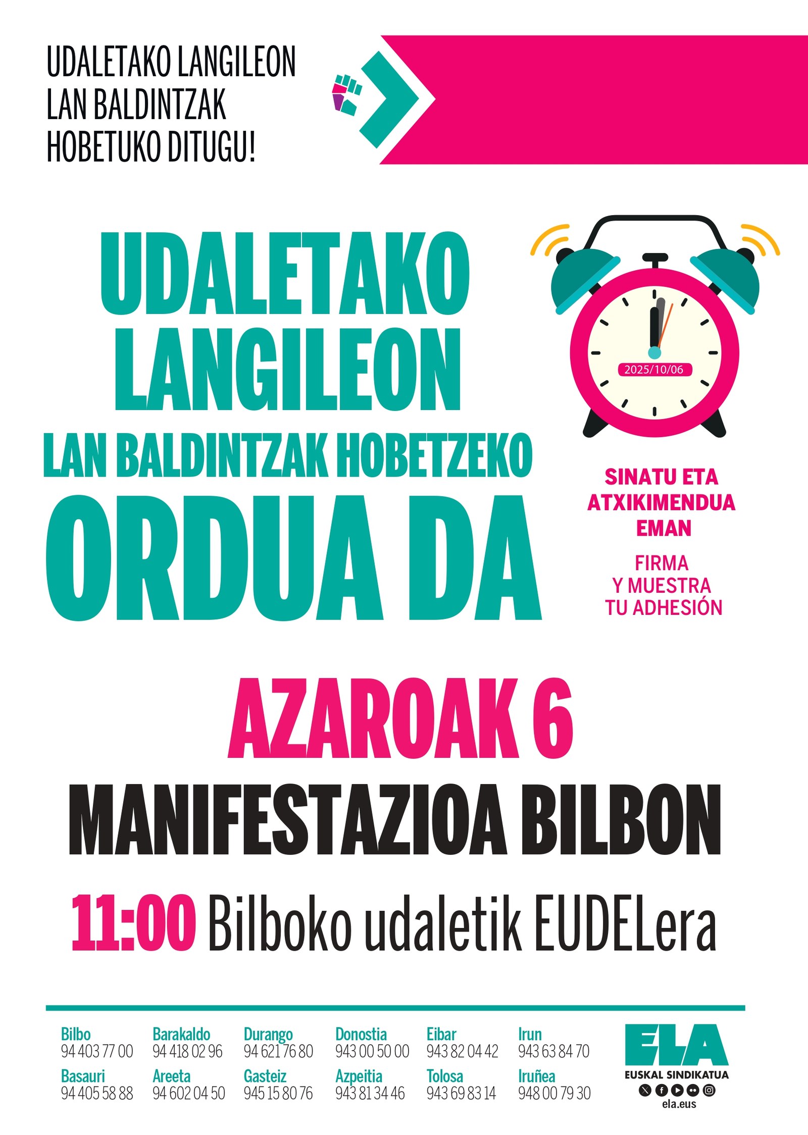 ELAk milaka atxikimendu lortu ditu udaletan negoziazioa bultzatzeko