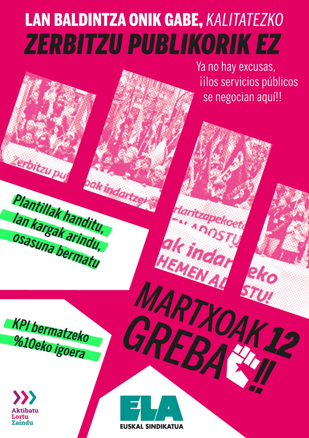 Elkarretaratzeak martxoaren 12ko grebaren atariko