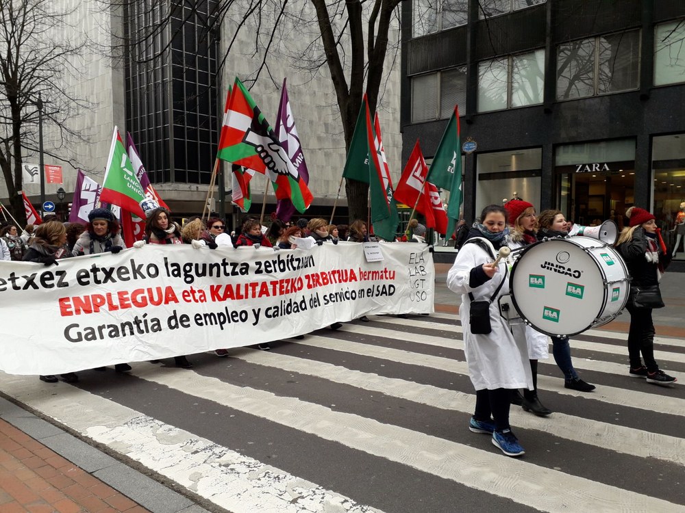 Etxez Etxeko laguntza zerbitzuko langileek seigarren greba eguna izan dute