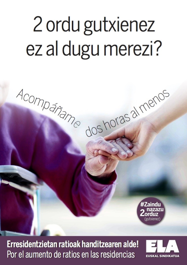 Eusko Jaurlaritzak Legebiltzarraren agindua bete eta Hirugarren Adineko Egoitzen dekretua berehala aldatu beharko luke