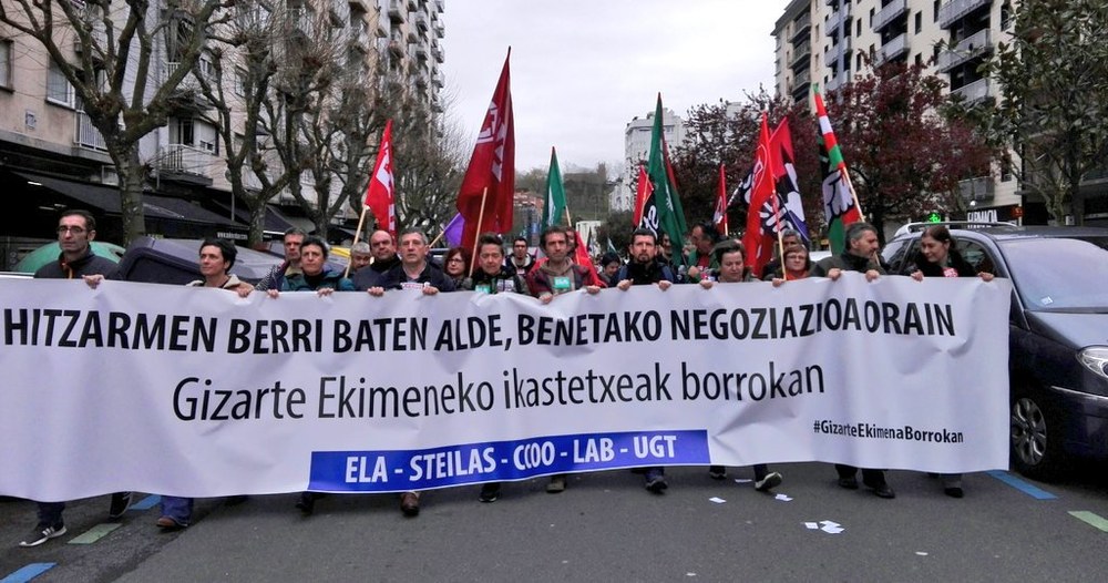 Gizarte Ekimeneko ikastetxetan martxorako deitutako greba egunek ere babes zabala izan dute