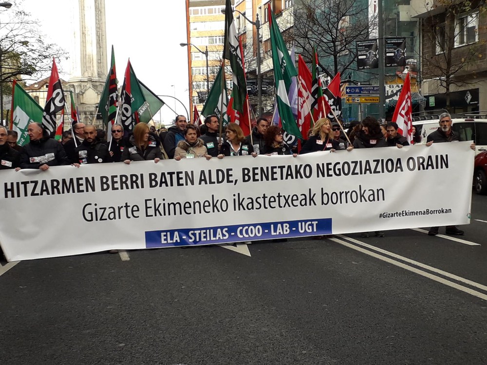 Gizarte Ekimeneko patronalek akordiora iristeko proposamenik egin gabe jarraitzen dute