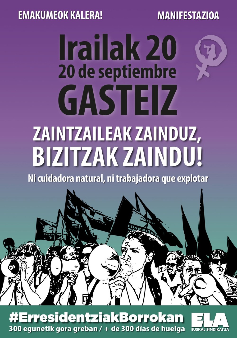 Irailaren 20an emakumeok kalera, denok gara #erresidentziakborrokan|