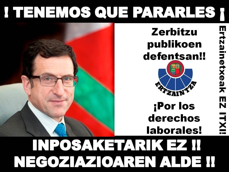Gervasio ertzaineei barre egiten die