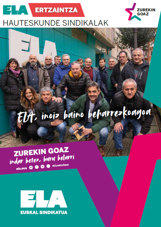 Hauteskunde sindikalak Ertzaintzan "ELA inoiz baino beharrezkoagoa"
