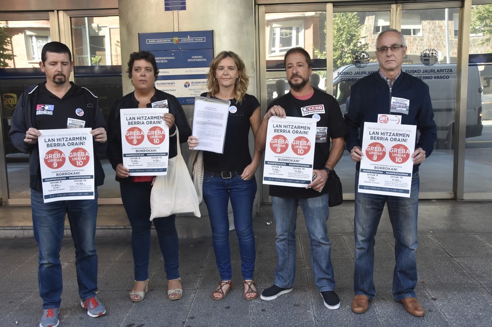 ELA, LAB, STEILAS, UGT eta CCOOek EAEko gizarte ekimeneko ikastetxetan urriaren 9 eta 10erako deitutako greba erregistratu dute