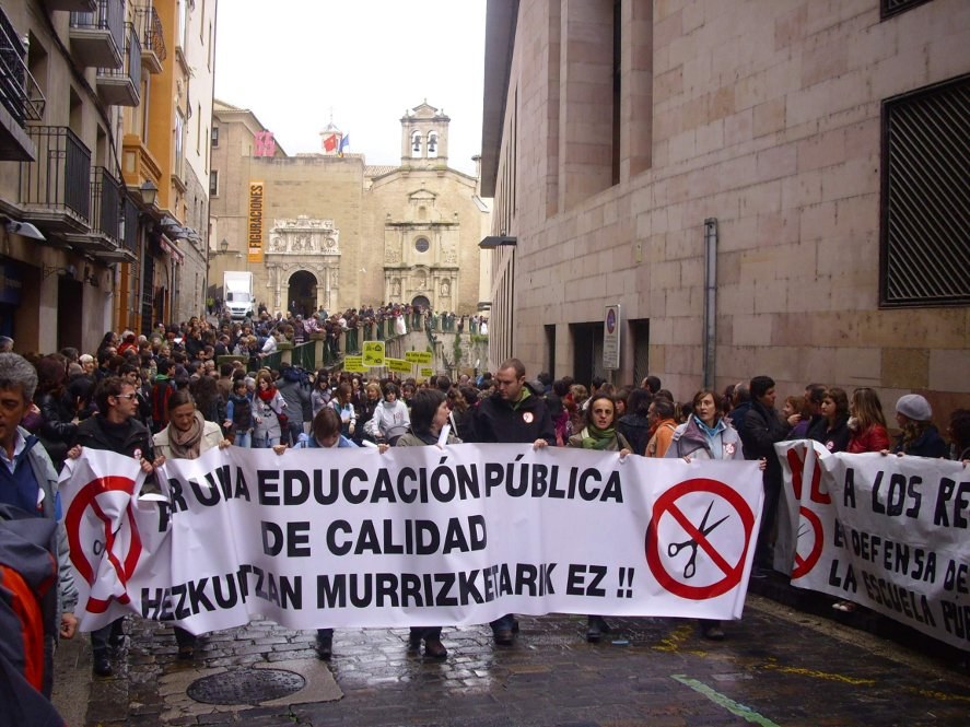 Hezkuntzako murrizketen aurkako Nafarroako grebak oso jarraipena zabala izan du