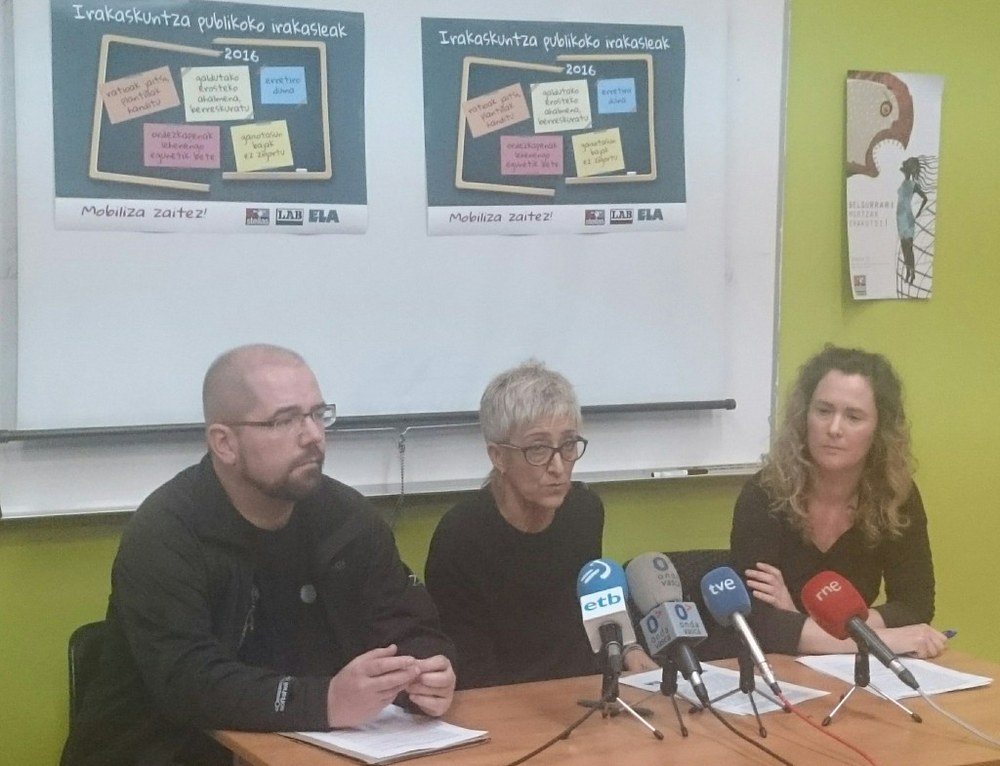 Irakaskuntza publikoko irakasleen aurkako murrizketak salatzeko mobilizazioak