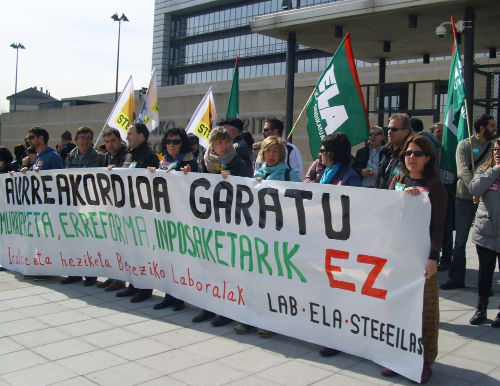 Irakasle eta Heziketa Bereziko Laboralen Aurreakordioa ez du bete nahi Eusko Jaurlaritzak