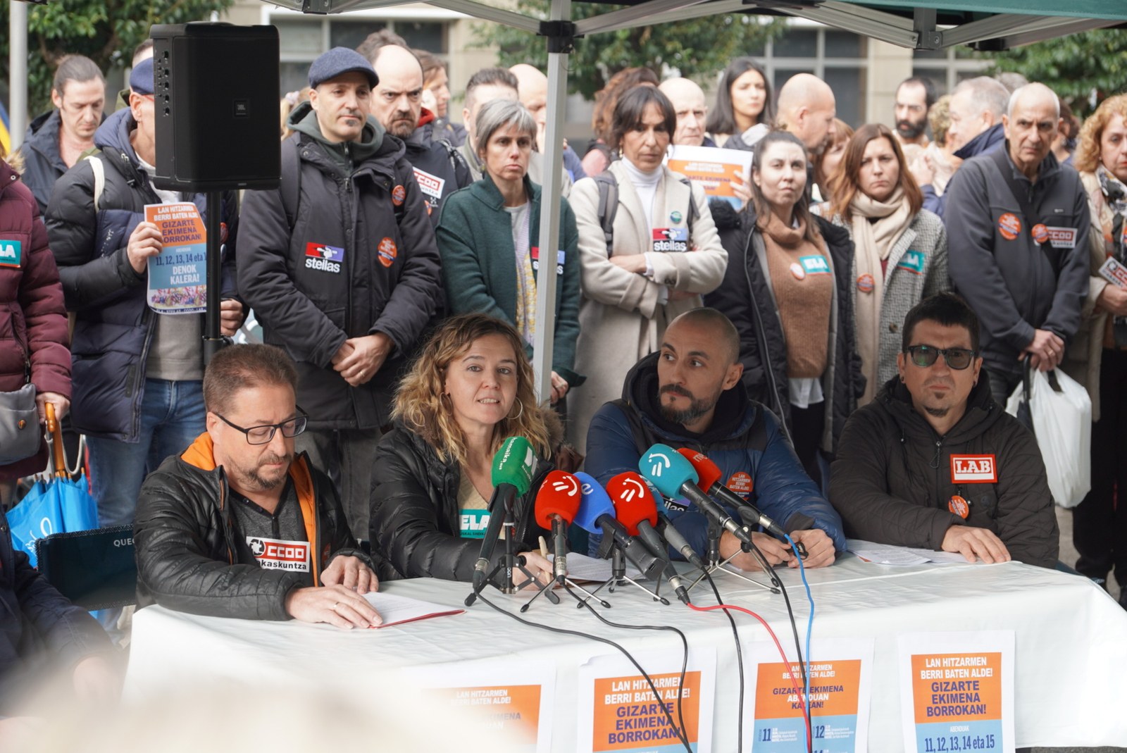 Sindikatuen ehun bat ordezkarik hitzarmena berritzea eskatu dute Bilbon Sindikatuen ehun bat ordezkarik hitzarmena berritzea eskatu dute Bilbon