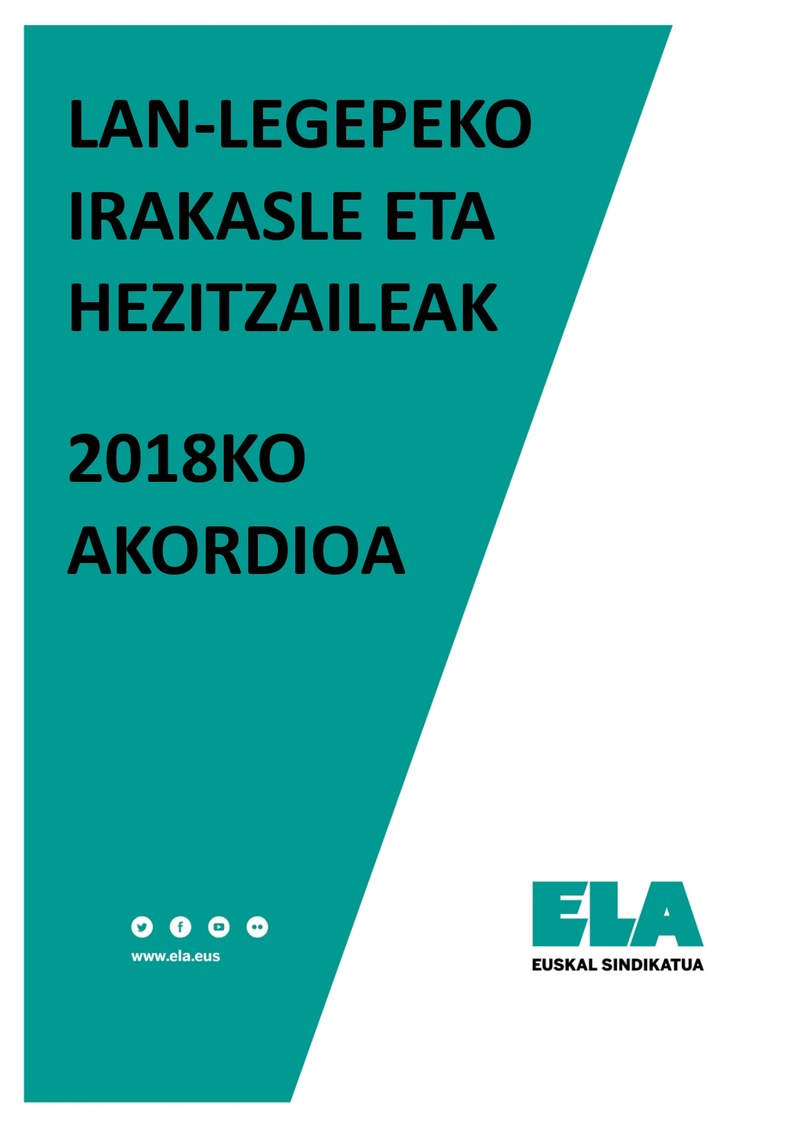 Lan-legepeko irakasle eta hezitzaileak. 2018ko akordioa