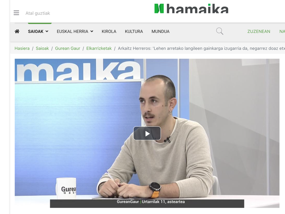 Arkaitz Herreros: "Lehen arretako langileen gainkarga izugarria da"