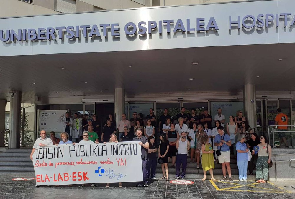 Mobilizazioak deitu dituzte ekainaren 19rako, Euskal Osasun Itunaren aurka