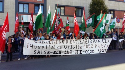 Urdulizko Ospitalea %100 publikoa izan dadin bi orduko greba deialdia Urdulizko Ospitalea %100 publikoa izan dadin bi orduko greba deialdia