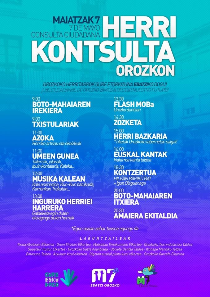 GURE ESKU DAGO kontsulta Maiatzak 7, Orozkon.