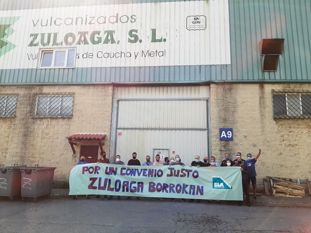 Zaratamoko  Vulcanizados Zuloagako langileak, greban
