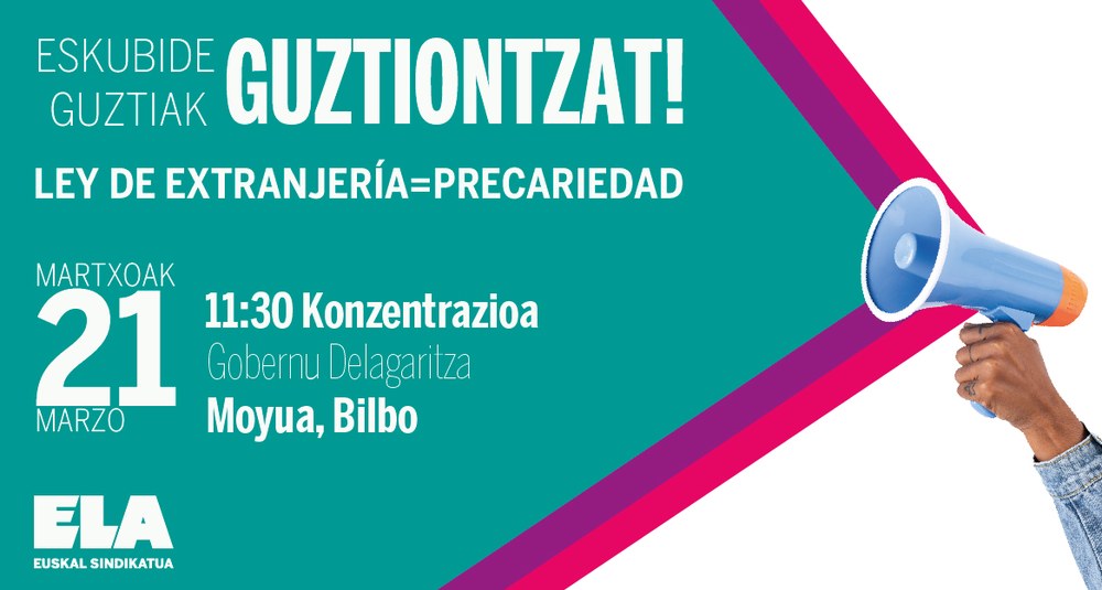 ELAk kanpaina bat jarri du abian Atzerritartasun Legea indargabetzeko eskatzeko