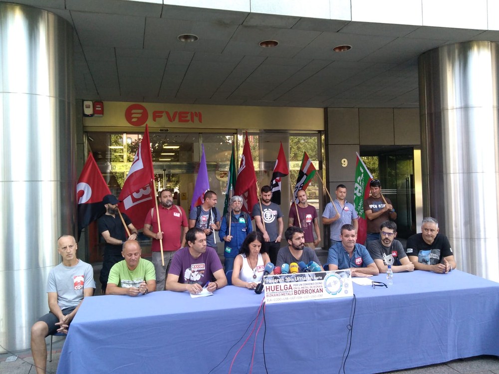 Bizkaiko metalgintzan beste bost greba egun deitu dituzte ELA, LAB, CCOO eta UGk iraila eta urrirako