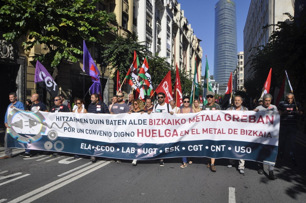 Jarraipen handia izan du Bizkaiko Metalean aste honetarako deitutako lehen greba egunak